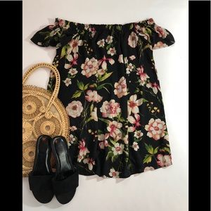 Forever 21 floral off the shoulder dress